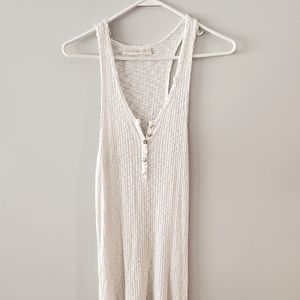 Soft, sheer, racerback top, Large, cream